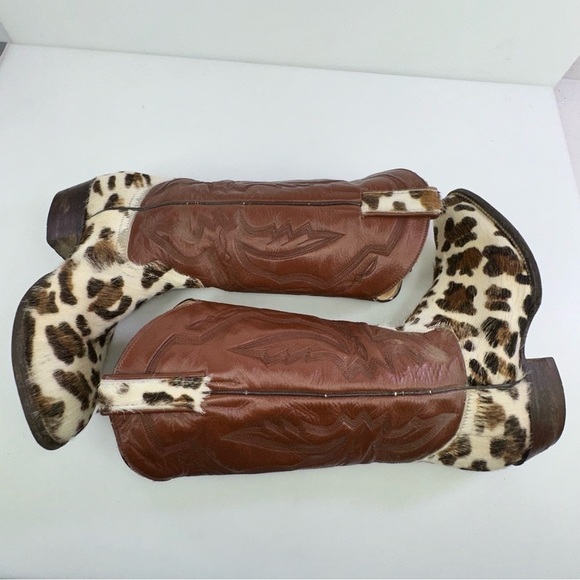 Vintage Bob’s Boot Co Women’s Cowboy Western Cowhide Boots Size 5 - Picture 2 of 10